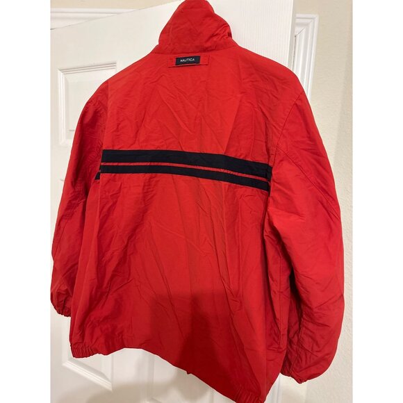 Vintage Nautica Jacket Adult Large Red Full Zip Windbreaker - Picture 3 of 8
